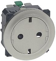 Розетка с заземлением без рамки Legrand Celiane 1-м. плоская шторки титан картинка